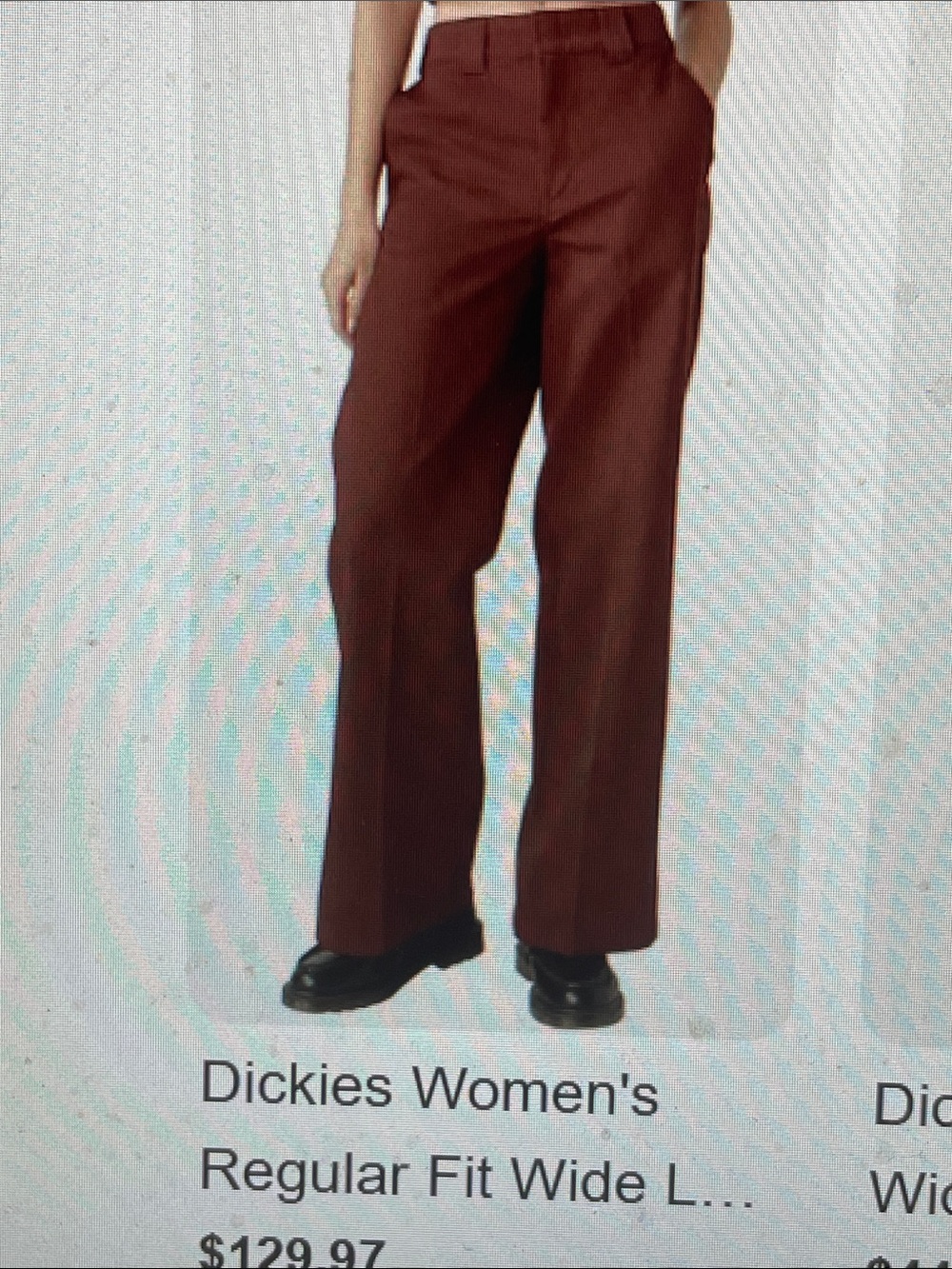 Dickies Wide Leg Pants in Deep Burgundy- like new